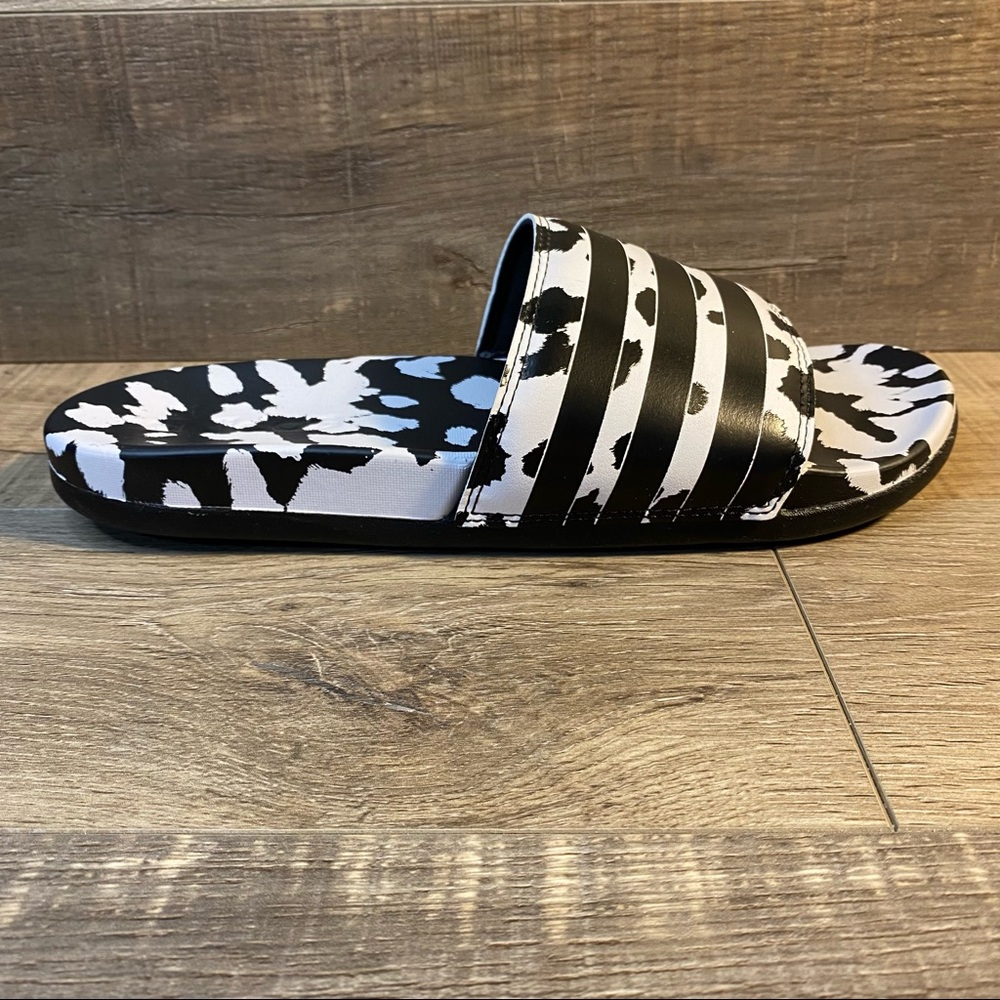 Adidas Adilette Comfort Slides âMarimekko Black Whiteâ - Picture 2 of 6